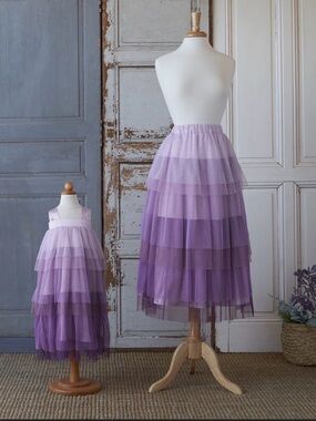 Elestory Women Ombré Skirt Orchird